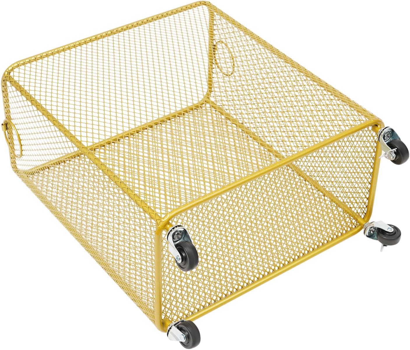 Rolling Laundry Basket with Wheels, Rectangular Laundry Storage Cart, Rolling Storage Hamper for Bedroom Balcony Bathroom, Gold