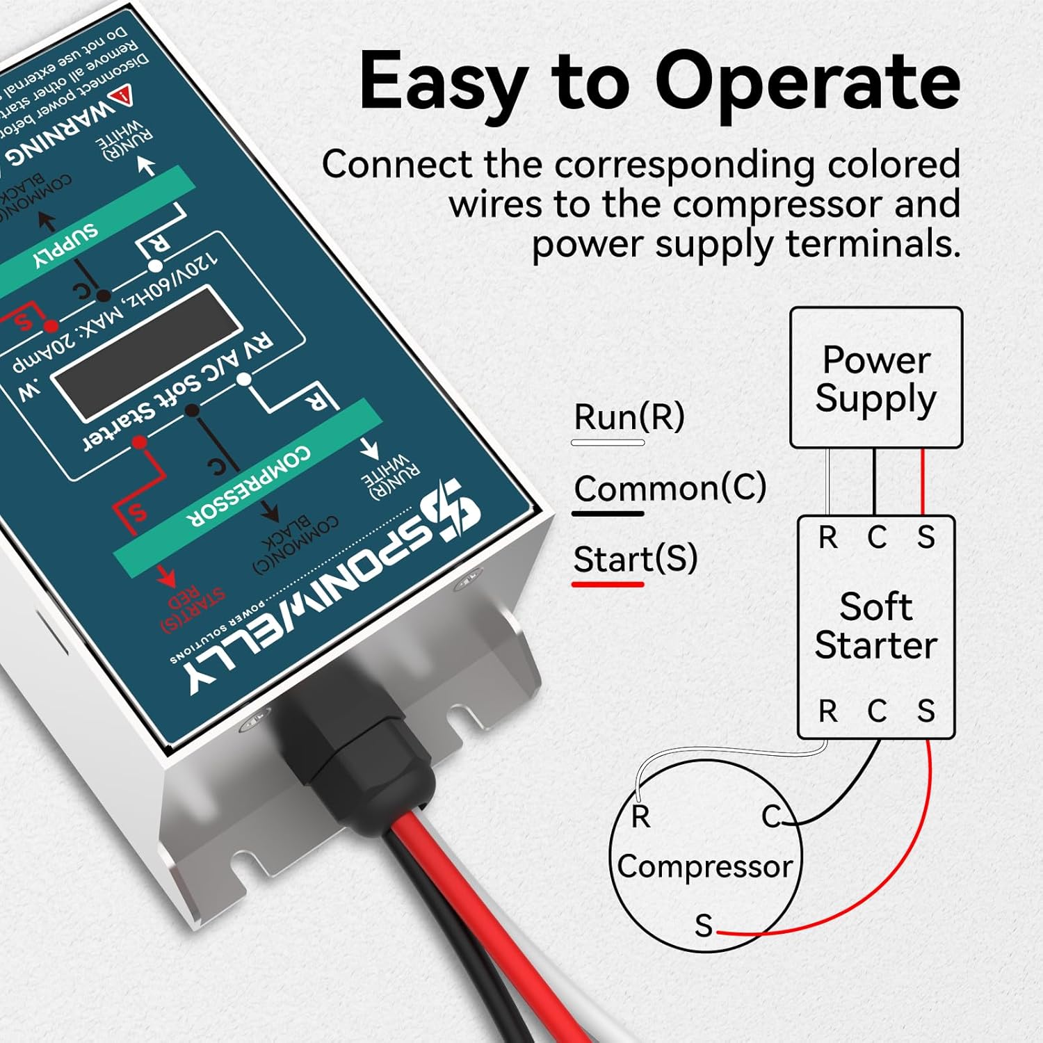 Soft Start Kit for Rv Air Conditioner, with Display Screen, Uses up to 70% Less Power to Start Rv Air Conditioner to Keep Comfortable, Easy to Install, RV30B