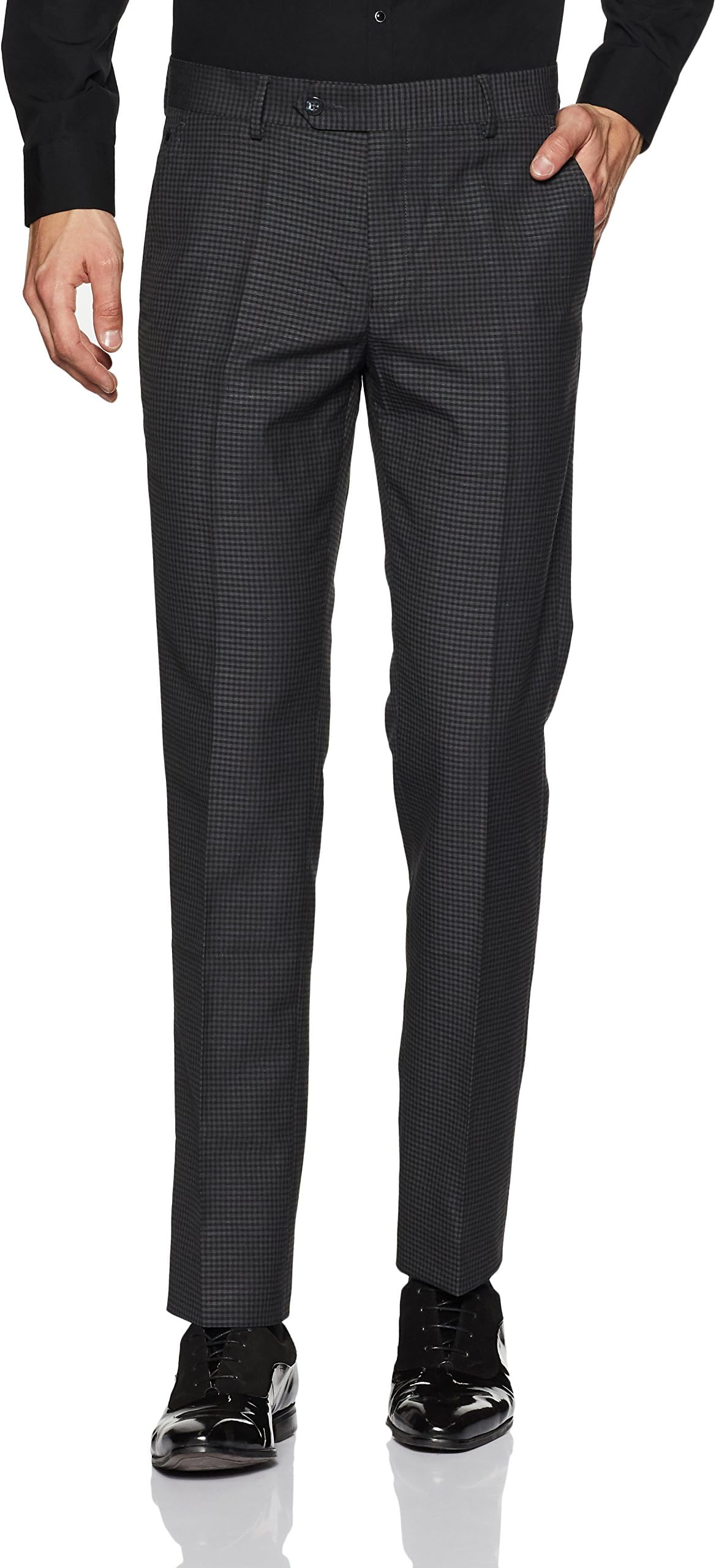 Louis Philippe Men's Milano Fit Formal Trousers