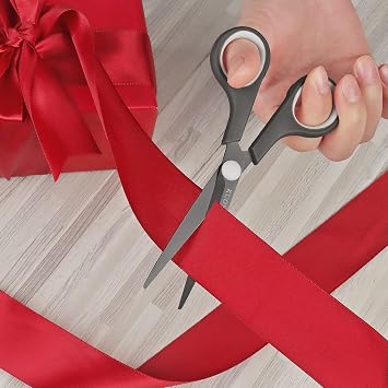 KUONIIY Scissors Ultra Sharp Titanium Coating Blades Soft Comfort-Grip Handles Multi-Purpose Scissors, 6 Inch