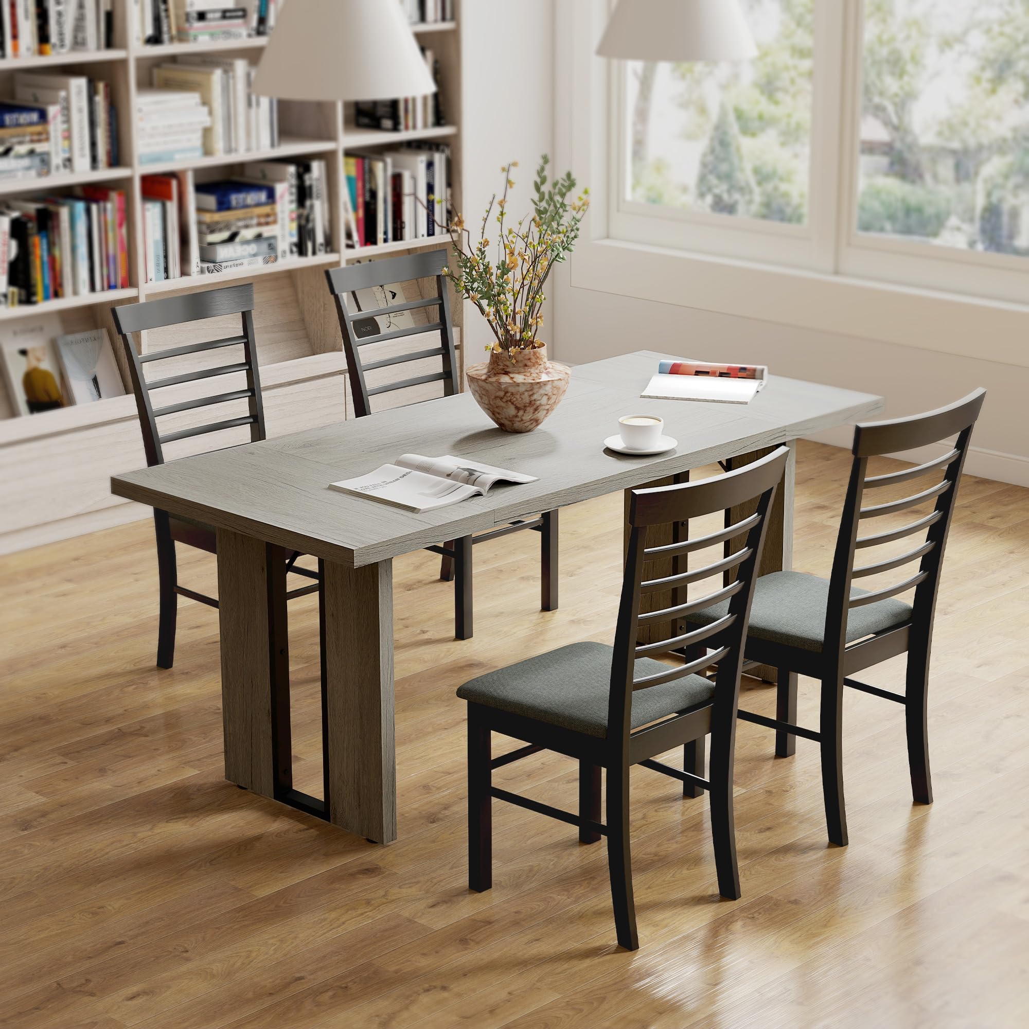 HOMCOM Tavolo da Pranzo per 8 Persone, Tavolo Cucina con Piano Spesso, Tavolino da Soggiorno e Sala da Pranzo Rettangolare in Stile Industriale, 180x80x75 cm, Grigio