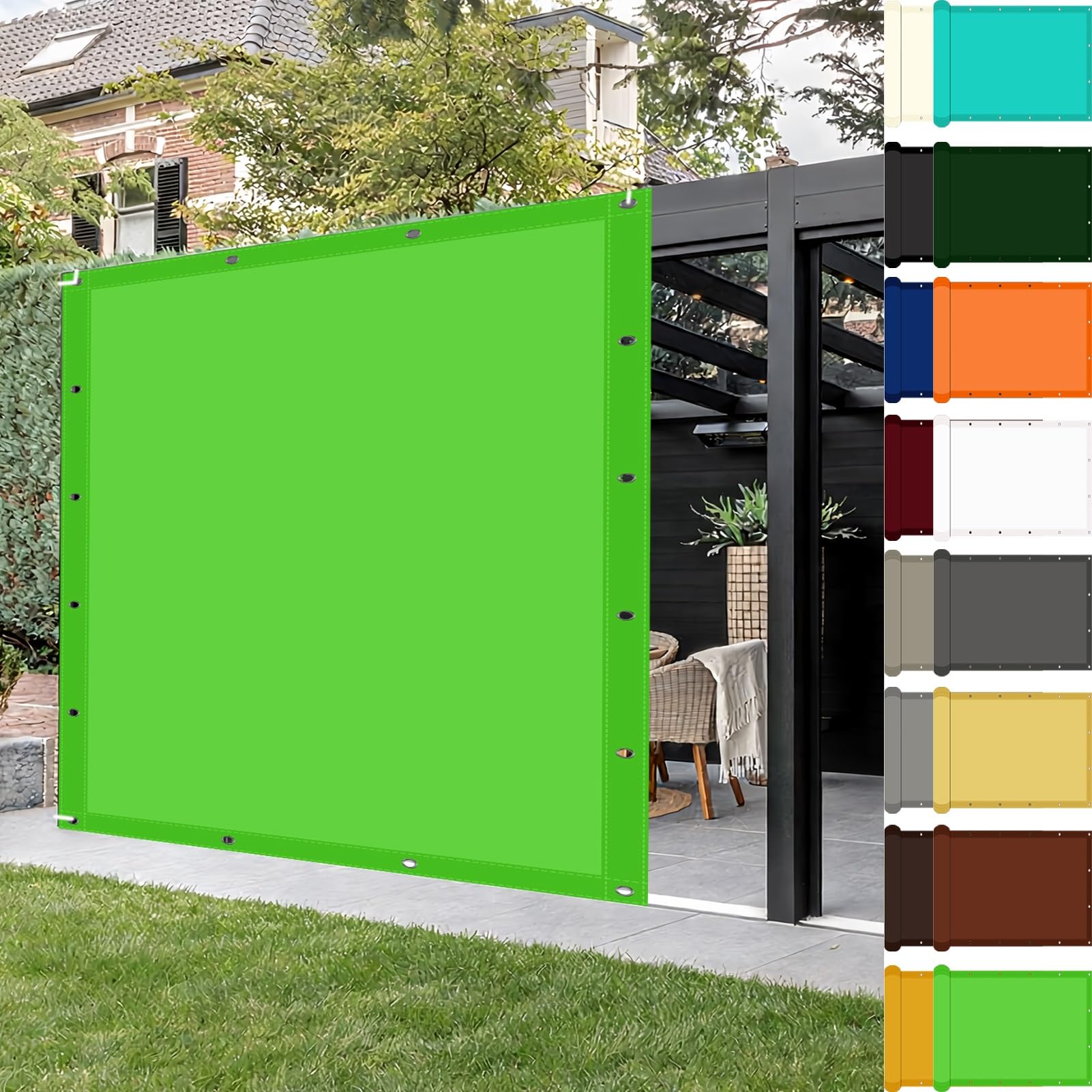 Żagiel przeciwsłoneczny na wymiar z oczkami 200 x 600 cm, produkujemy specjalne rozmiary, żagiel ogrodowy, ochrona przed promieniowaniem UV, wodoszczelny, odporny na warunki atmosferyczne, do użytku