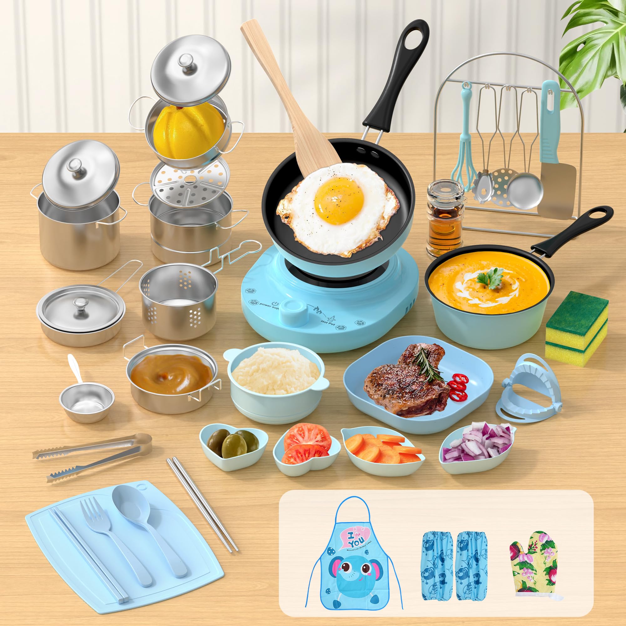 Amazon.com: Gotoofun Kids Cooking Set Real for Ages 8-12, Real