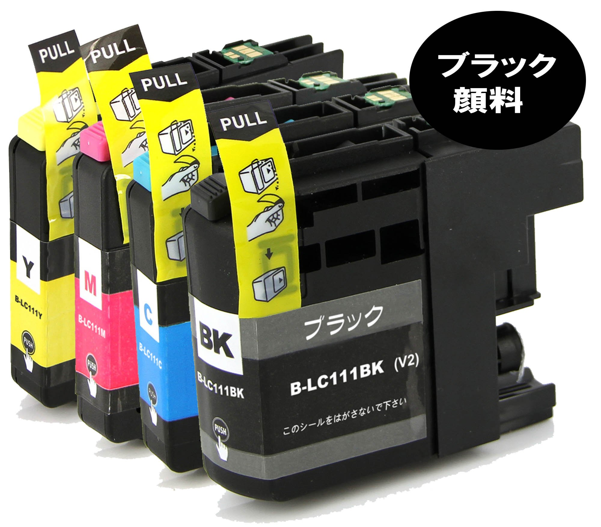Amazon.co.jp: LC111-4PK 4色セット ブラック顔料 brother(ブラザー