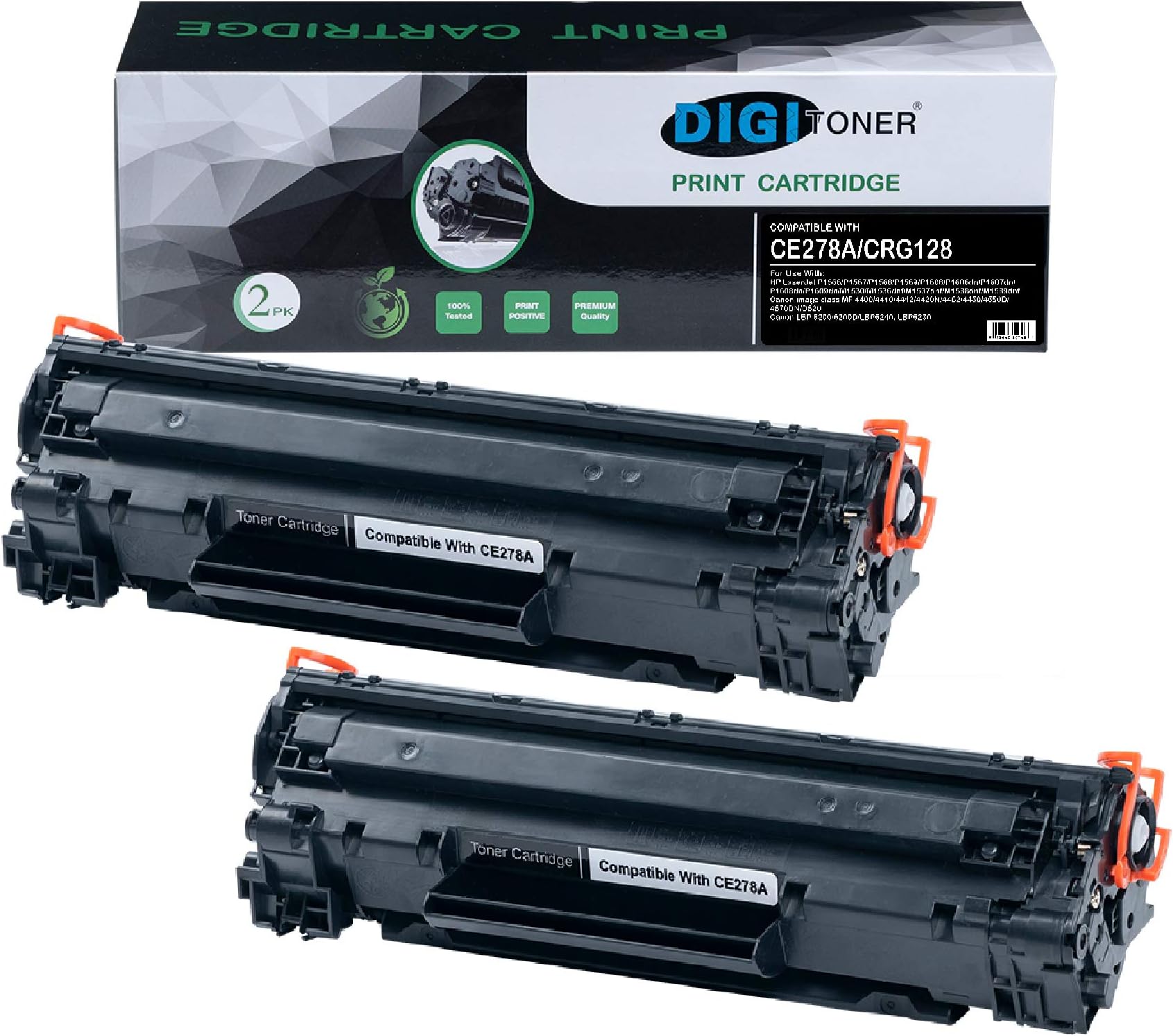 TonerPlusUSANew Compatible CE278A 78A Toner Cartridge for HP P1560 P1566 P1600 P1606 M1536 (Black, 2 Pack)