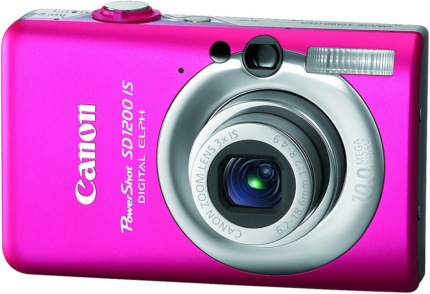 Canon PowerShot SD1200IS 10 MP Digital Camera with 3x Optical Image Stabilized Zoom and 2.5-inch LCD (Pink/Red)