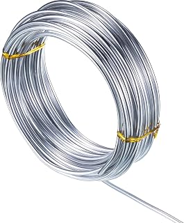 TecUnite 3mm Silver Aluminum Craft Wire 10m Roll - Bendable Armature Wire for Sculpting, DIY Jewelry & Bonsai Modeling