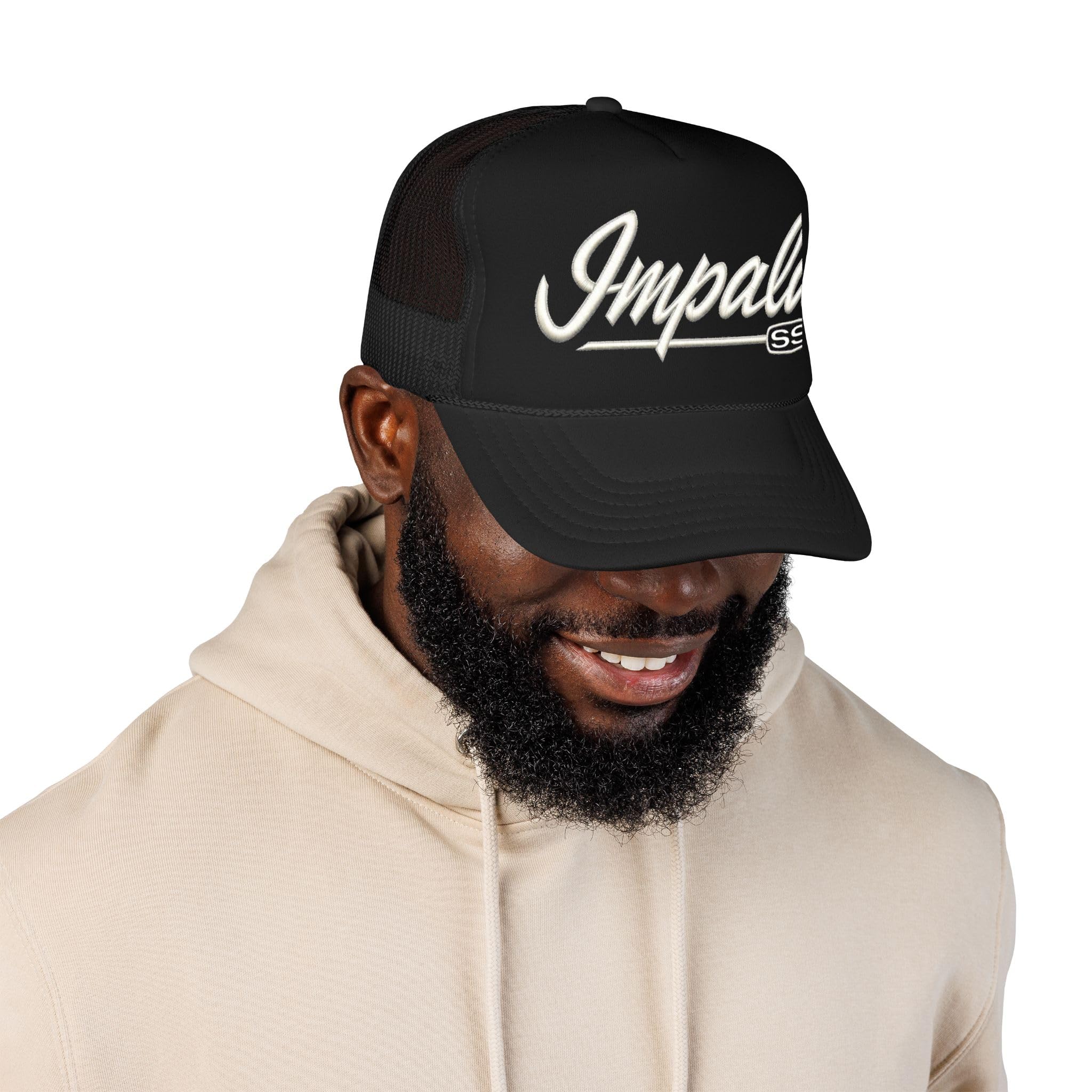 Impala SS Foam Trucker Hat – klasyczny skrypt snapback czapka z siateczką retro styl mięśni
