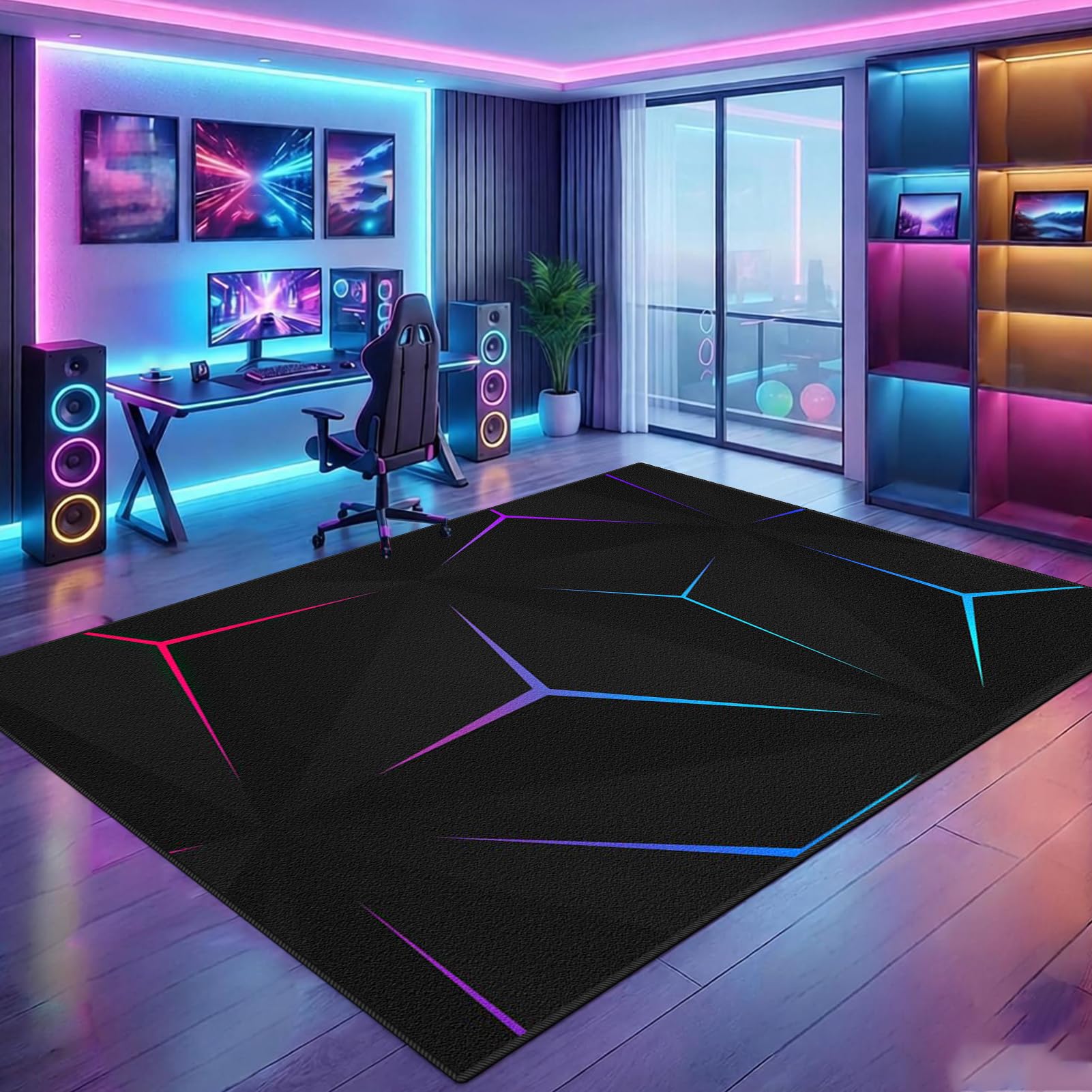 Tapis gamer manette de jeu 3D antidérapant et lavable 60x120 cm