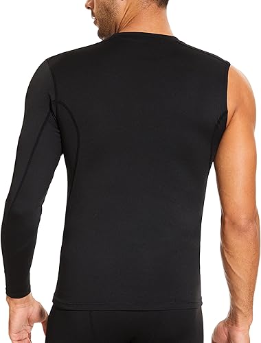 Miniatura 7 de Camiseta de compresión de baloncesto para hombre, con un brazo, manga larga, atlética, deportiva, entrenamiento, capa base