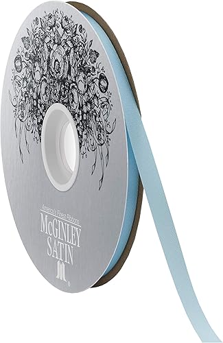 McGinley Mills - Cinta de satén de acetato de 516 pulgadas de ancho, azul, carrete de 100 yardas