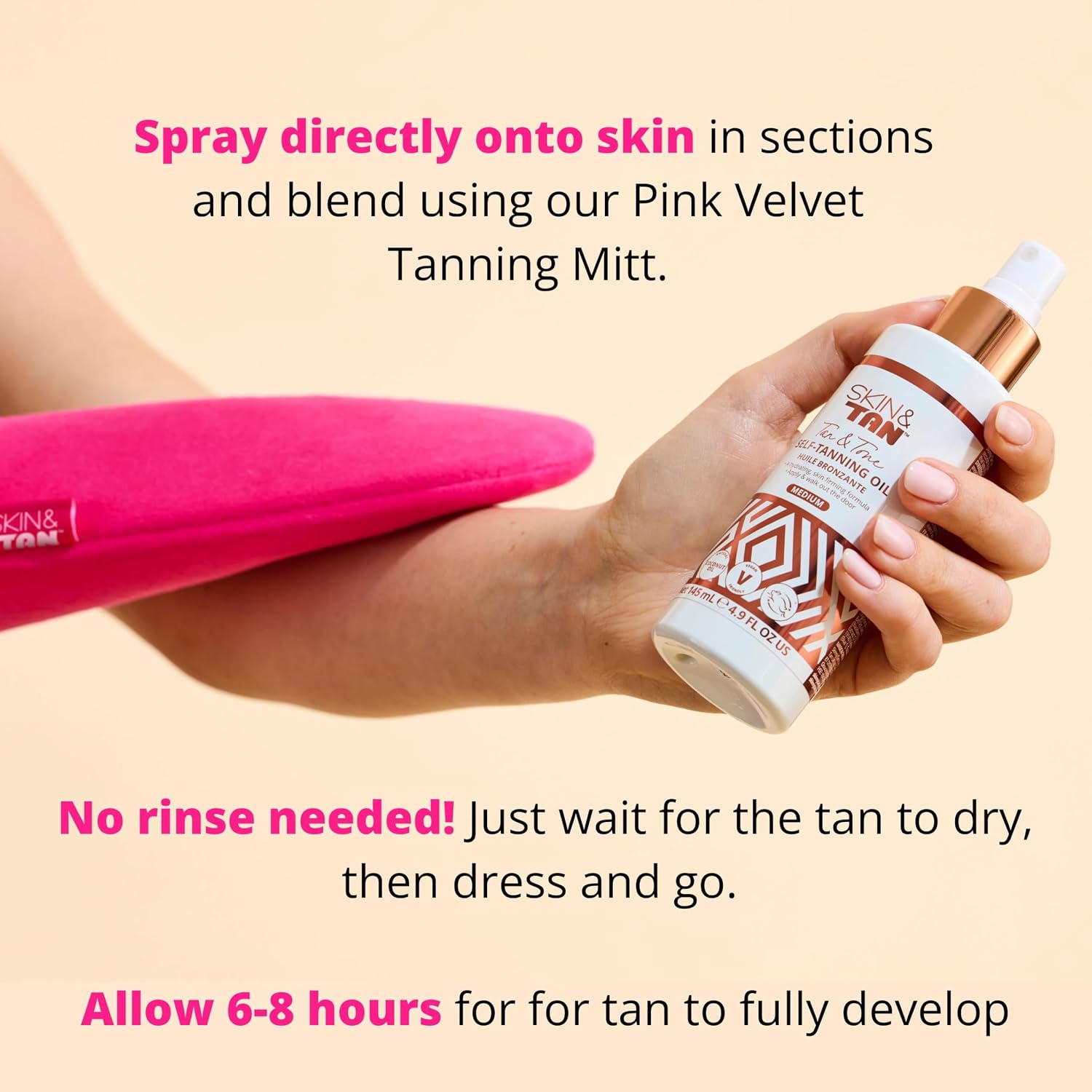 Skin and Tan Self Tan Oil Spray - Dark - 4.9 oz