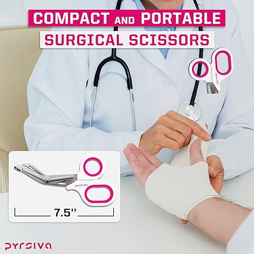 Miniatura 2 de Tijeras de trauma  Tijeras de vendaje de acero inoxidable con revestimiento de titanio de 7.5 pulgadas para enfermeras, médicos médicos médicos