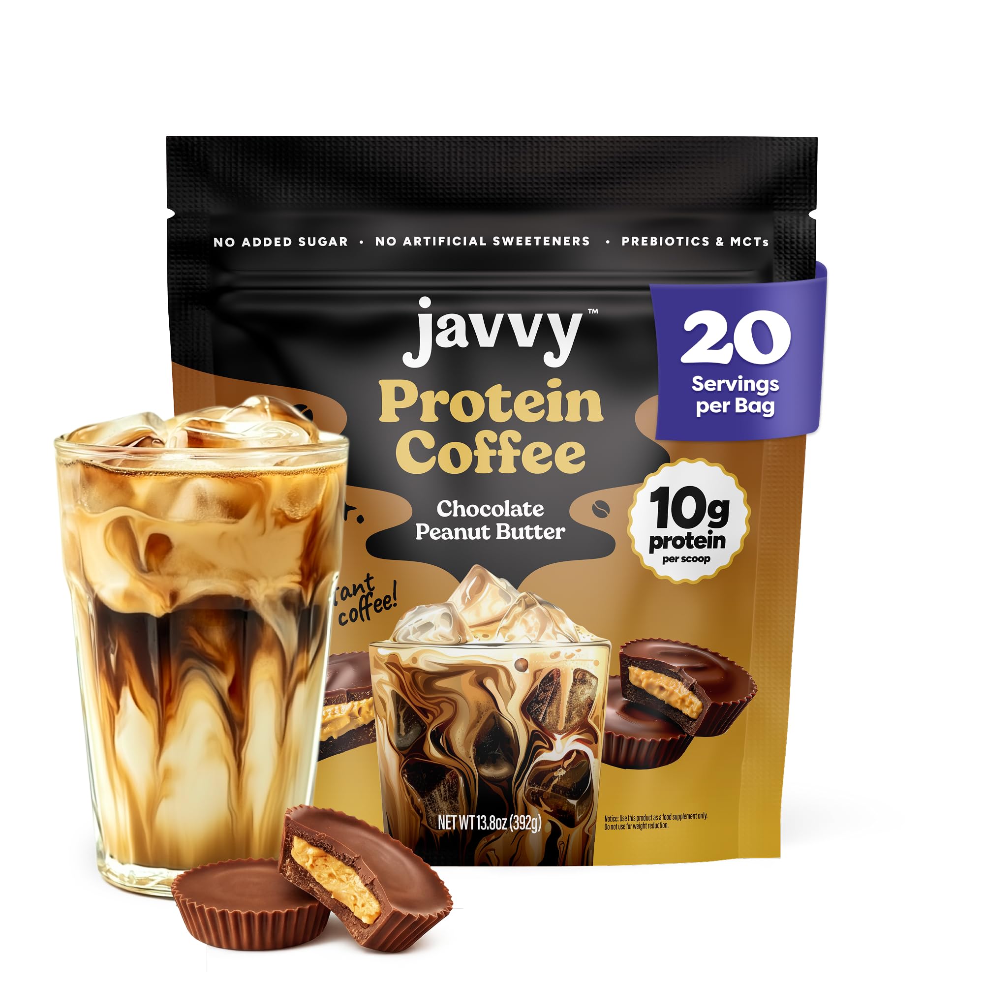 Javvy Protein Coffee for Cold Brew & Iced Coffee, French Vanilla V3 — view 14