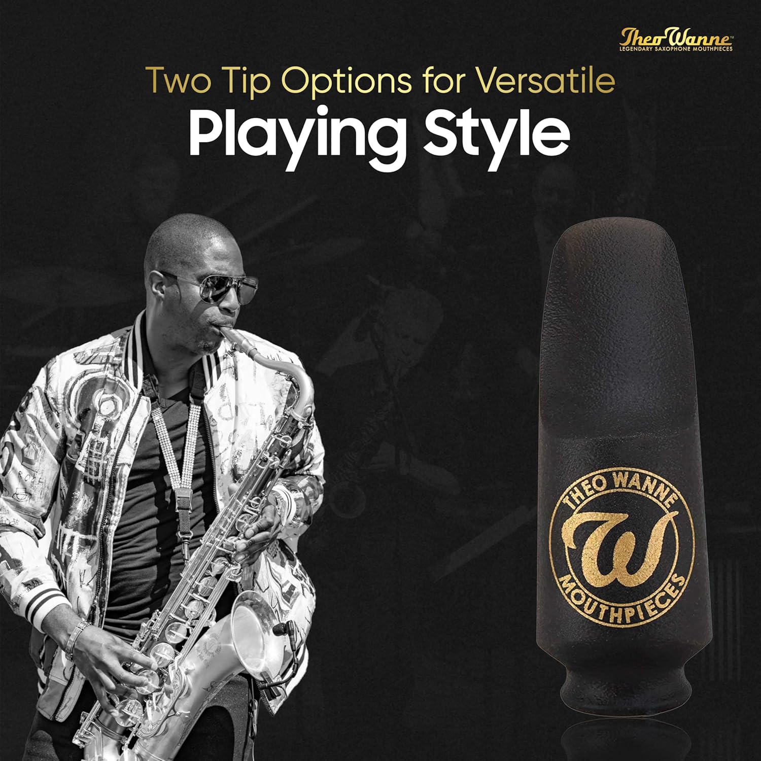 Theo Wanne Essentials Collection Concert Soprano Saxophone Mouthpiece with Small Chamber, Flat Baffle for Classical & Wind Ensemble Playing - Superior Quality & Resonant Sound - Size 4 (.050") - Black