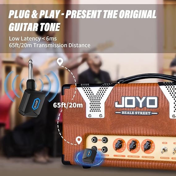JOYO 5.8 GHz جهاز استقبال الارسال الغيتار اللاسلكي مع صندوق الشحن (JW-06) حزم مع JOYO 5.8 GHz نظام الغيتار اللاسلكي (JW-02 S)