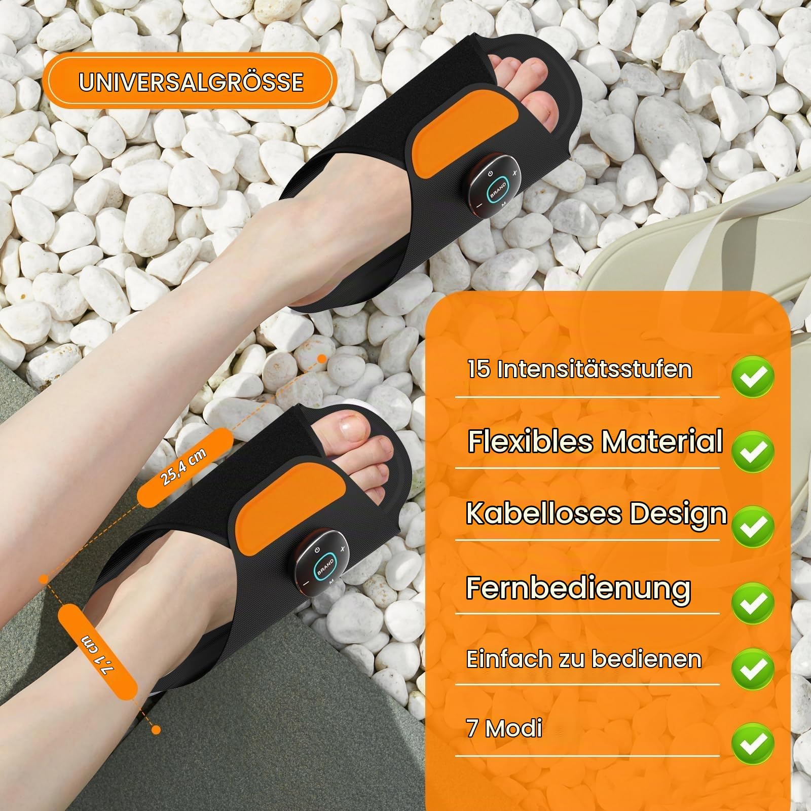 EMS Fußmassager Schuhe, Geschenke für Männer - Neue Upgrade Fußmassager für Schmerzen und Kreislauf, tragbare Beine und Füße Massager Pad mit Fernbedienung, 7 Modi Massage Pantoffeln (1 Paar)