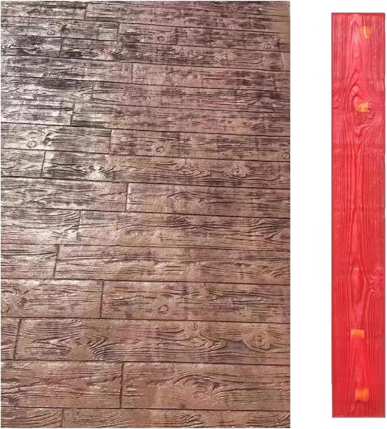 Concrete Texturing Skin, Concrete Stamps Mat, Stamps For Concrete Plaster, Wood Stamped Texture Mat(2 Pcs)