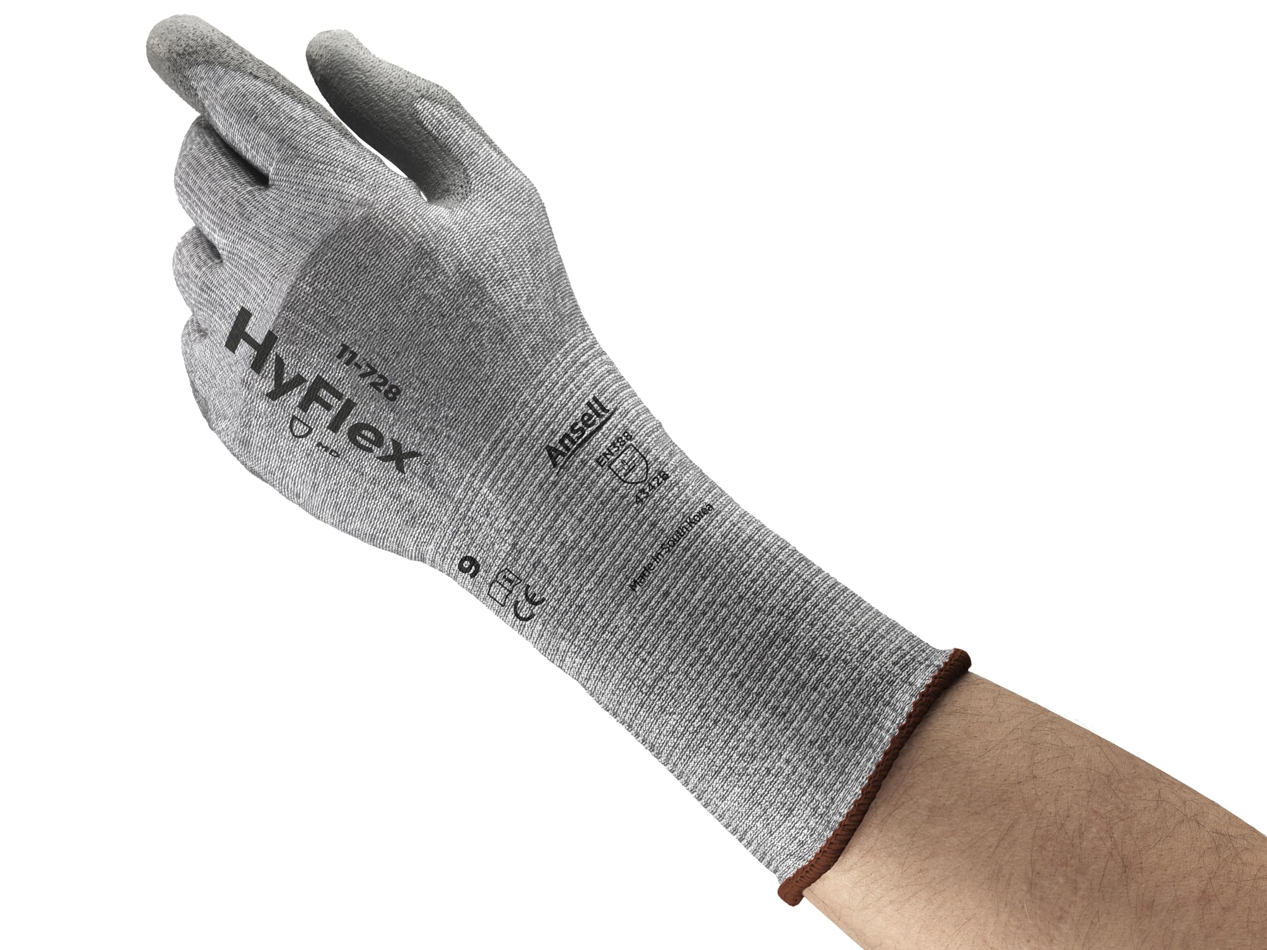 Ansell Hyflex 11-728 Safety Work Gloves Mechanical Protection, Size 8 (M), (12 Pairs)