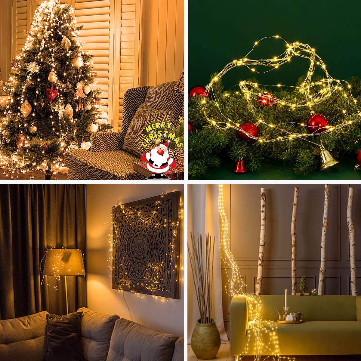 Joysing Guirlande Lumineuse Sapin Noël 1M 100 LED Lumières de Noël à Pile avec Télécommande, 8 Modes Lumineux Cascade Étanche Guirlande de Noel Lumineuse pour Interieur Exterieur Décoration Joysing Guirlande Lumineuse Sapin Noël 1M 100 LED Lumières de Noël à Pile avec Télécommande, 8 Modes Lumineux Cascade Étanche Guirlande de Noel Lumineuse pour Interieur Exterieur Décoration