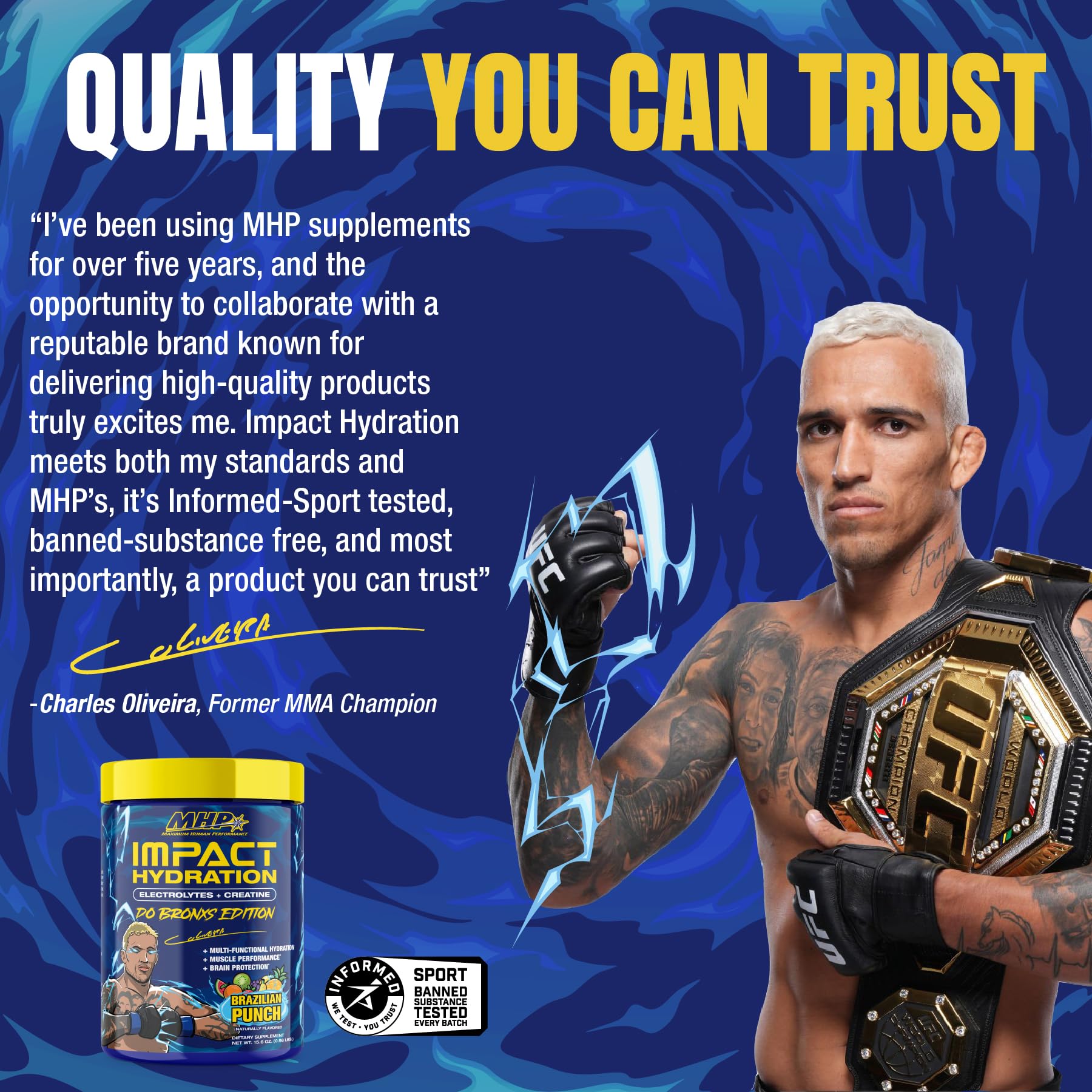 MHP Impact Hydration “Do Bronx Edition” Electrolyte Creatine Sports Drink Mix, No Artificial Sweeteners or Colors, Performance, Strength, Recovery, Brazilian Punch, 30 Servings — Amazon image 3
