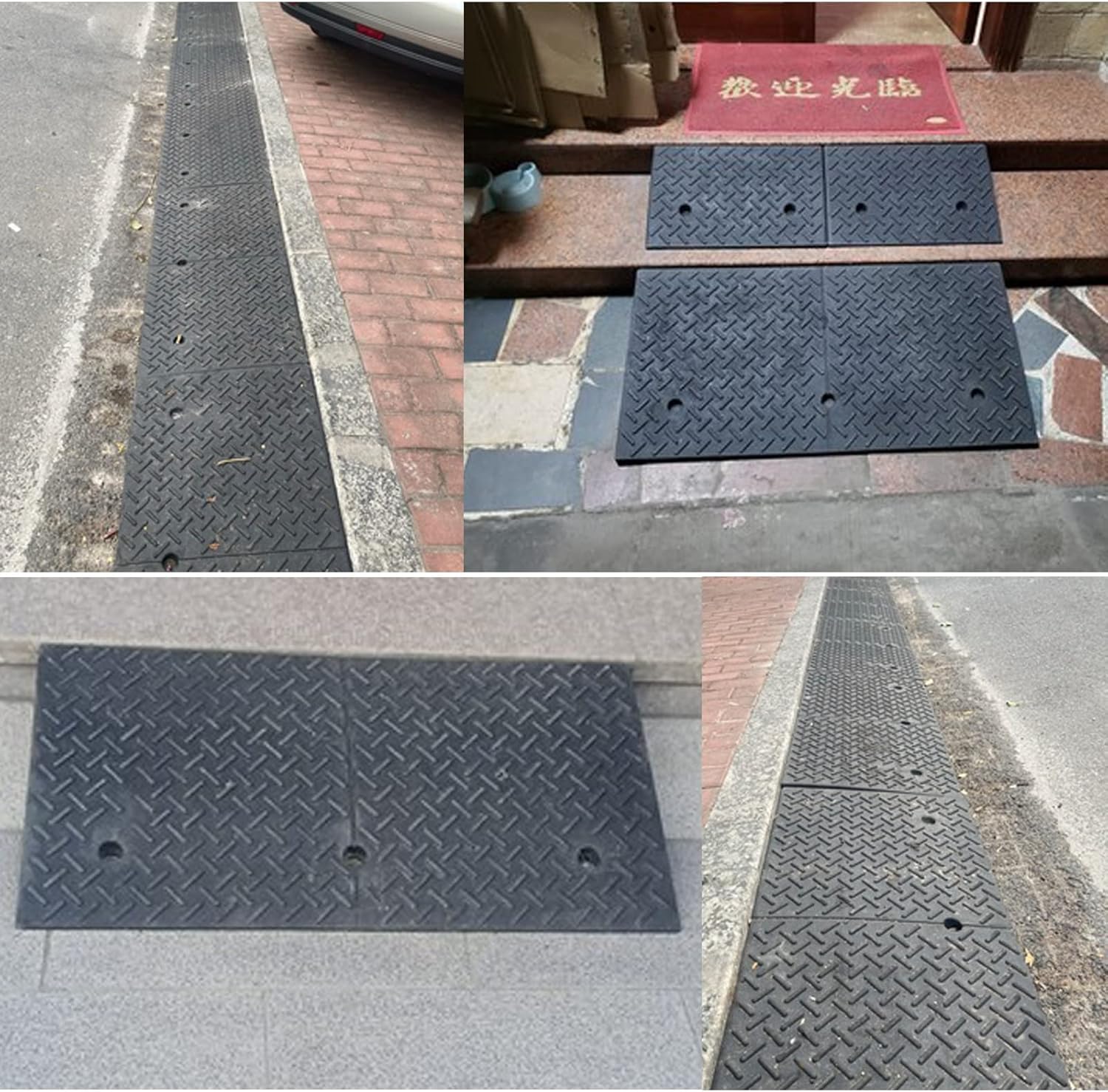 Heavy Duty Curb Ramp,Portable Rubber and Plastic Kerb Ramps,9-16CM Height Ramps,for Car,Driveway, Sidewalk, Scooter,Bike, Motorcycle,Wheelchair (Size : 100x50x9cm)