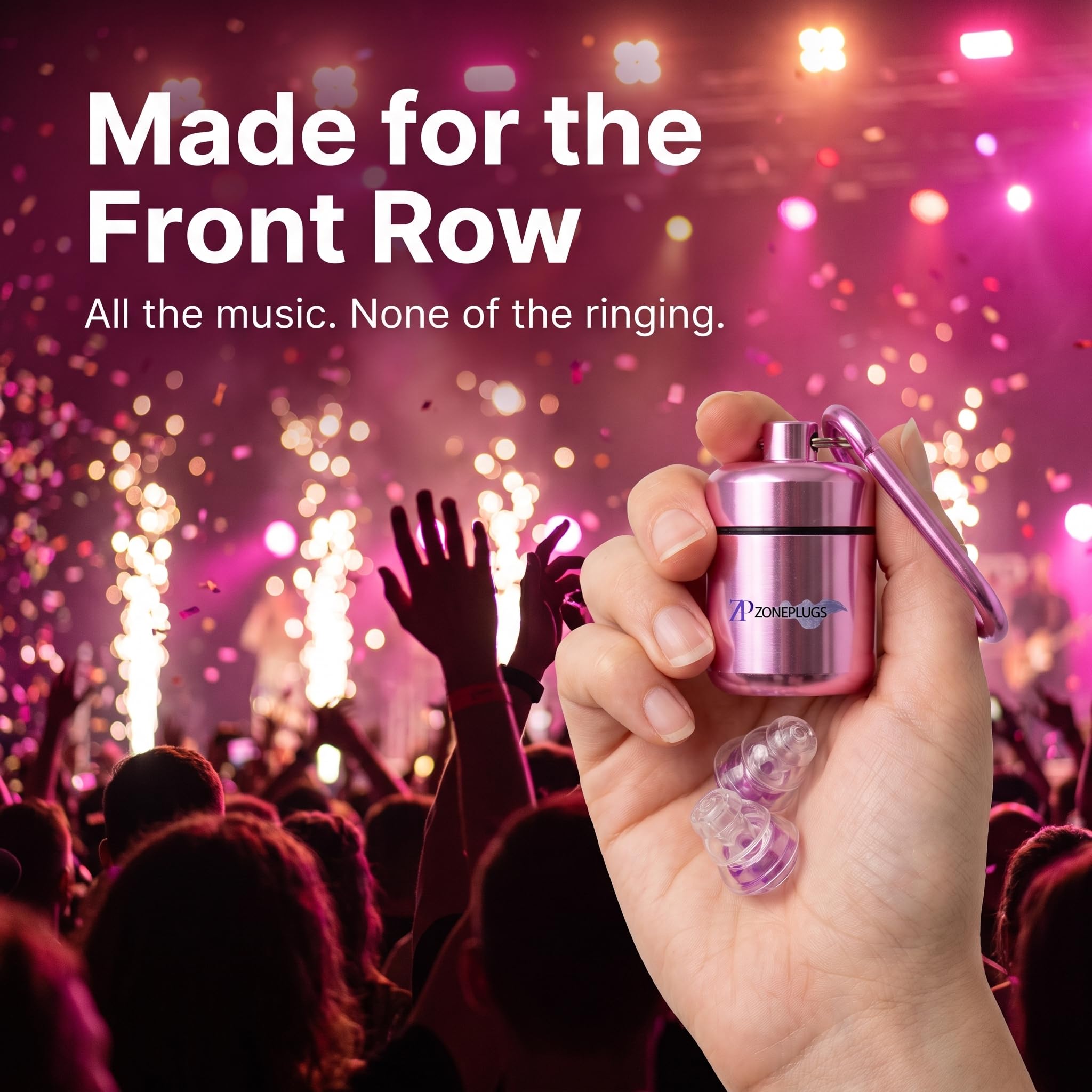 Tapones para los oídos de alta fidelidad, reutilizables, reducción de ruido, protección auditiva, con funda de transporte para conciertos, festivales, raves, músicos, música en vivo, eventos