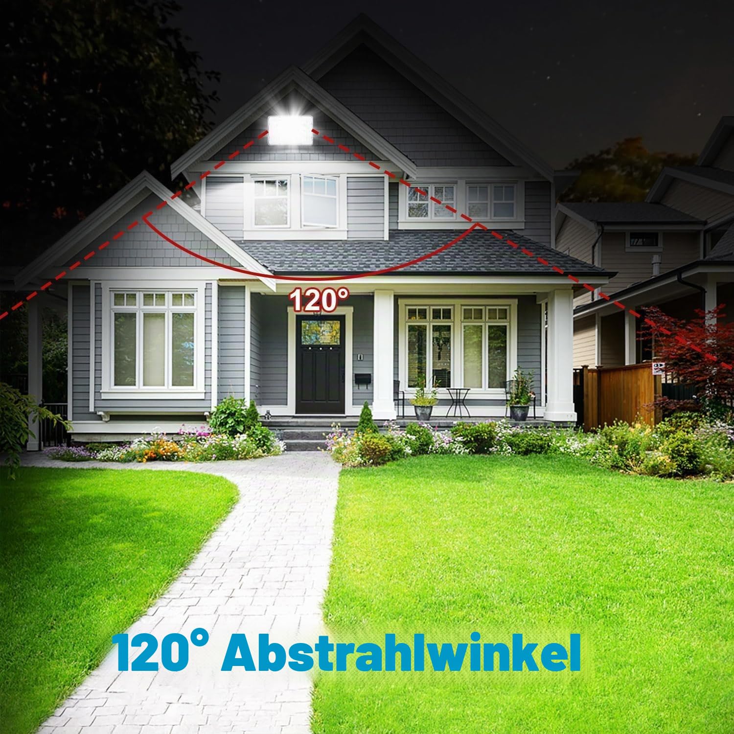 2 Stück LED Strahler Außen 200W, 20000LM LED Strahler mit Stecker | 6500K Kaltweiß Led Fluter Außen IP66 Wasserdicht LED Scheinwerfer Aussenstrahler für Lager Garten Garage Hof Werkstatt