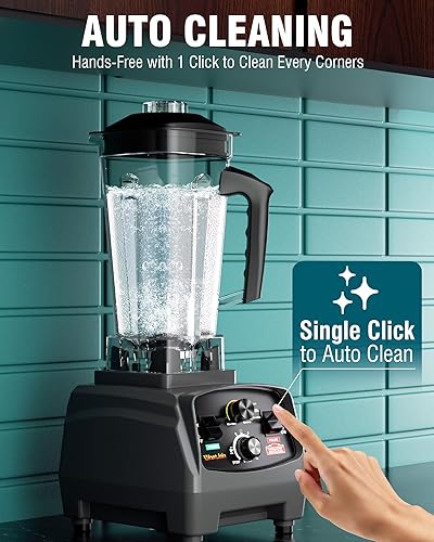 Miniatura 3 de WantJoin Licuadora profesional para encimera, licuadora para cocina, máxima potencia de 1800 W, licuadora doméstica y comercial con temporizador,