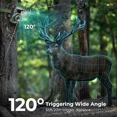 Miniatura 6 de K&F Concept Cámara de rastreo 4K 48MP, cámara de juego con visión nocturna sin brillo, tiempo de disparo de 0.1s, lente ancha de 120, impermeable