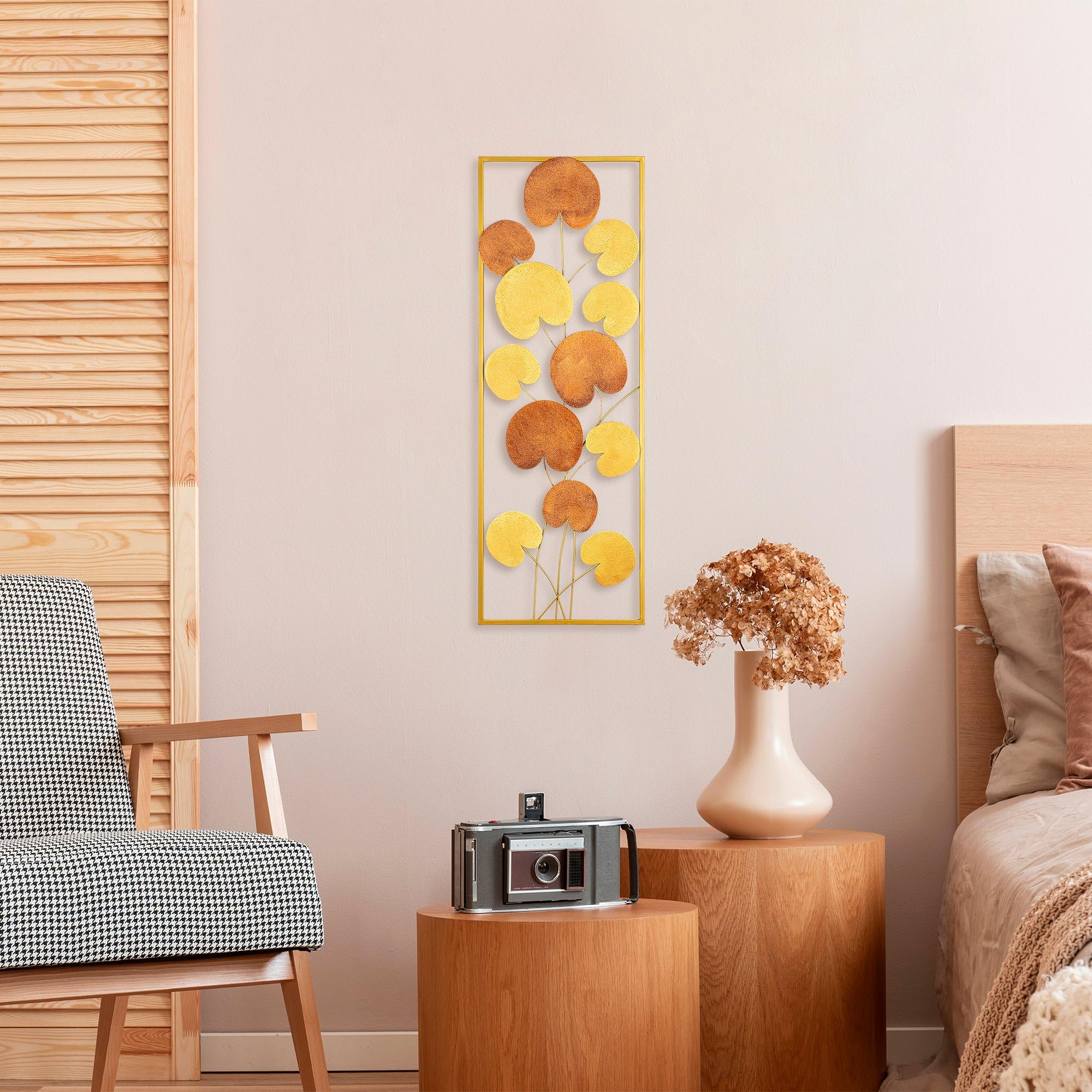 Handmade Decorative Metal Wall Accessory, 32 x 90 cm, 100% Metal (1.5 mm), Unique Hand-Painted Design, Perfect for Home Decor & Accent Walls