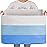 OIAHOMY 108L Super Large Blanket Basket, 25x16x16 Rectangle Woven Baskets for Storage, Cotton Rope Basket For Living Room, Toy Storage with Handle - Gradient Light Blue