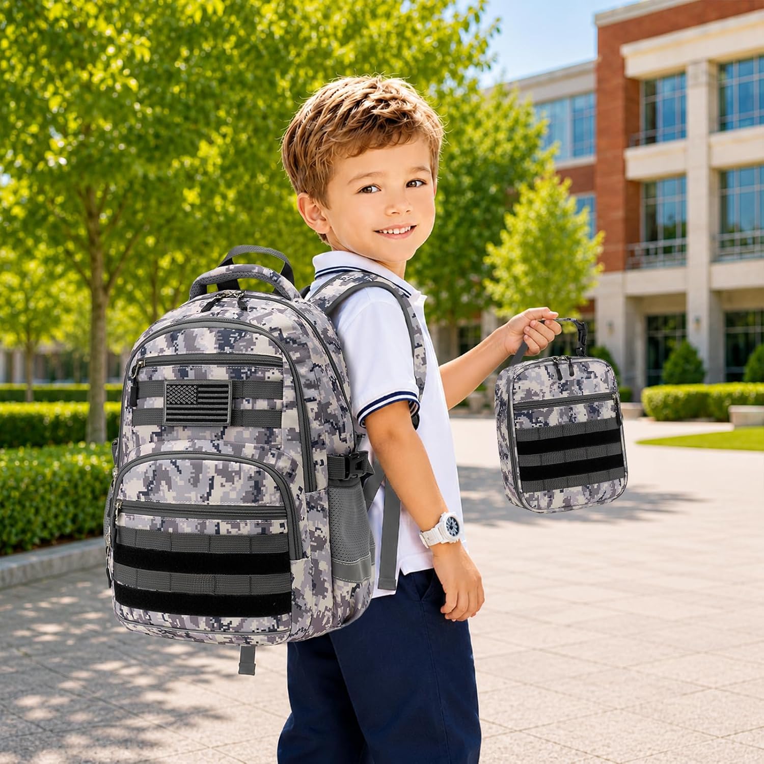 Camo Backpack Boys 3pcs Boys Tactical