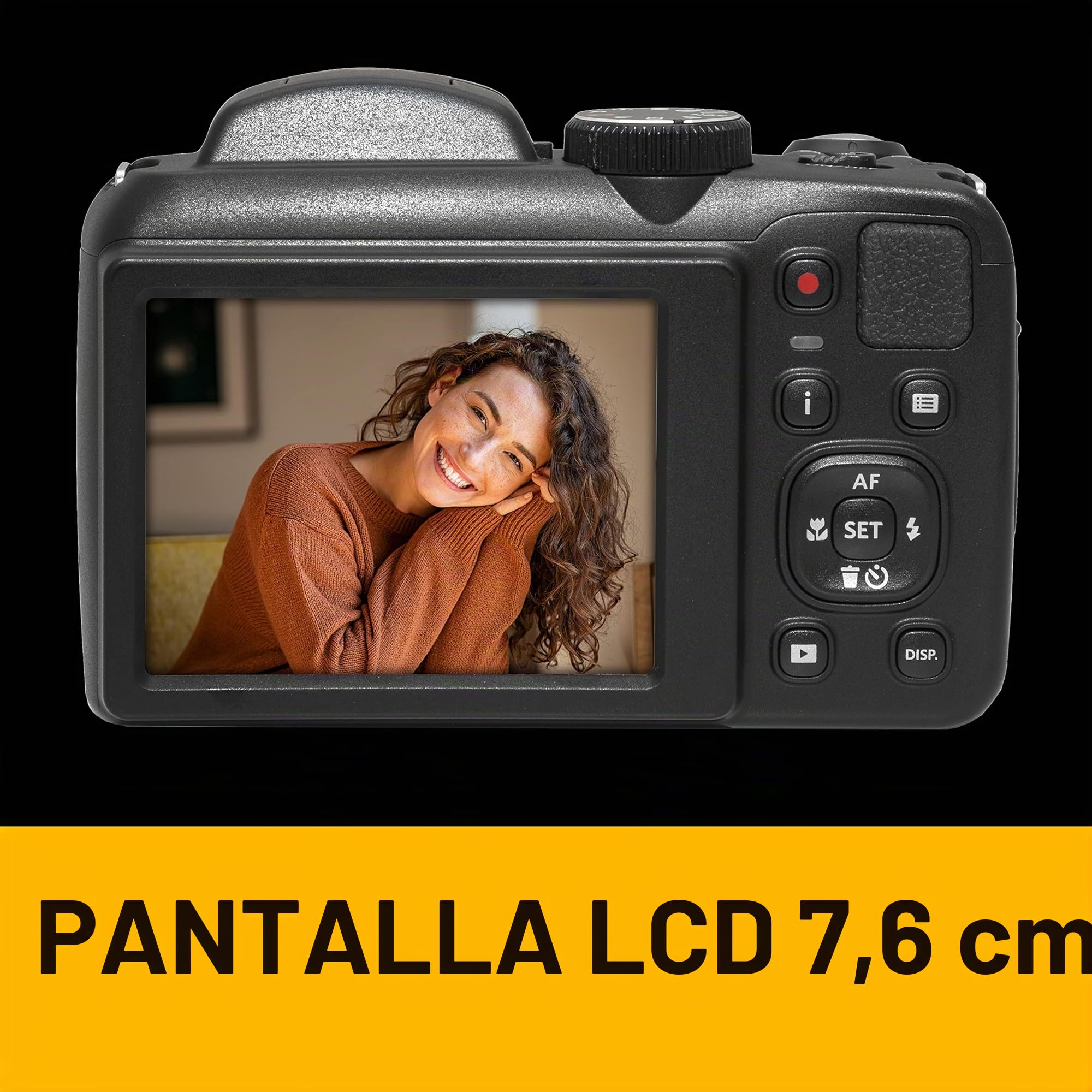 Kodak Pixpro Astro Zoom AZ255 - Cámara Digital Bridge de 16 MP, Zoom óptico de 25x, vídeo HD 1080p, Gran Angular de 24 mm, estabilizador óptico, Pantalla LCD de 3" - Negro