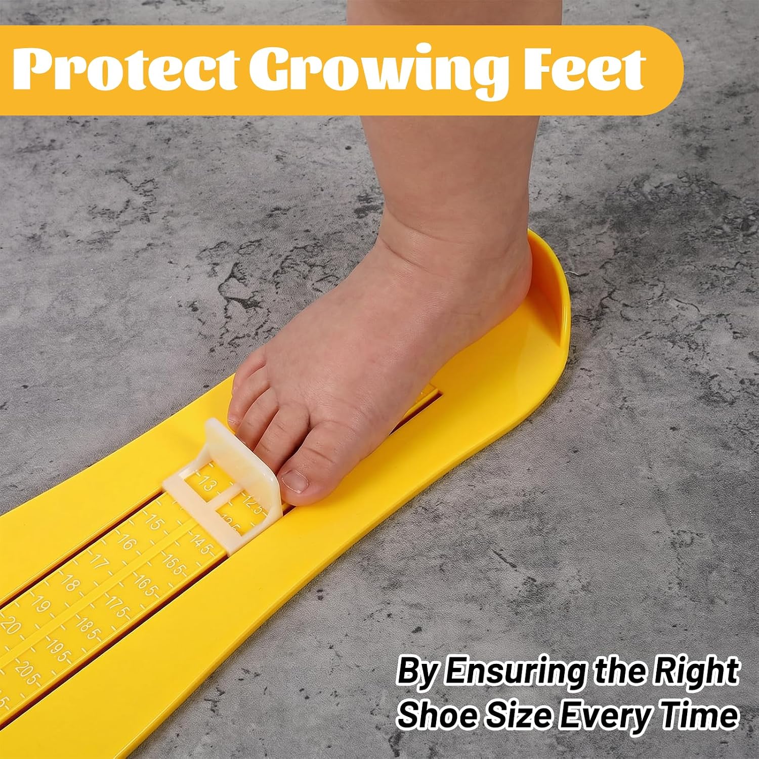 2 Pcs Children's Foot Measuring Device - Shoe Size Gauge Tool for Accurate Baby Kids Foot Measurement - Durable ABS Household Measurer