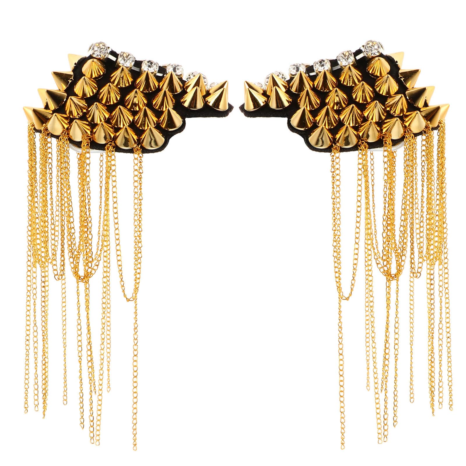 Charreteras punk doradas de 2 piezas para destacar en tu próxima fiesta de disfraces retro
