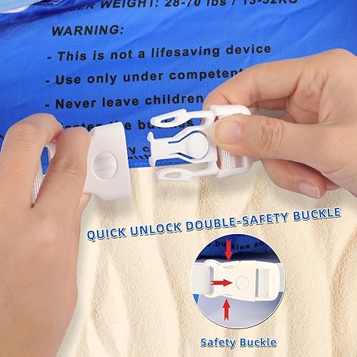 Miniatura 6 de REALIKE Chaleco de natación para niños pequeños, flotadores, ayudas de natación con arnés de hombro, alas de brazo para niñosbebésbebé, playa,