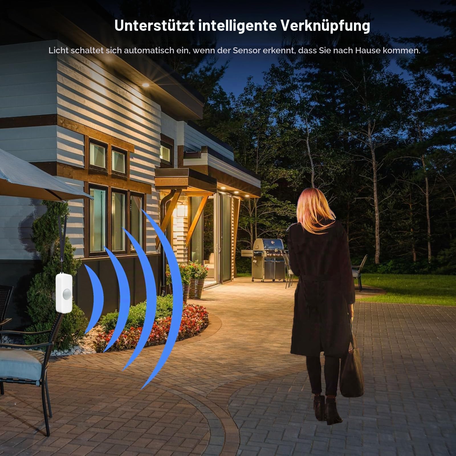 WiFi Smart Bewegungssensor, Infrarot-PIR-Bewegungssensor für das Heim-Alarmsystem, Mini-Kontaktsensor-Detektor mit App-Fernüberwachung, Benachrichtigungsalarm, kompatibel mit Alexa. 4 Stück