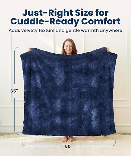 Miniatura 5 de Everlasting Comfort Manta de piel sintética de lujo, ultra suave y mullida, para sofá cama y sala de estar. Otoño, invierno y primavera, 50 x 65