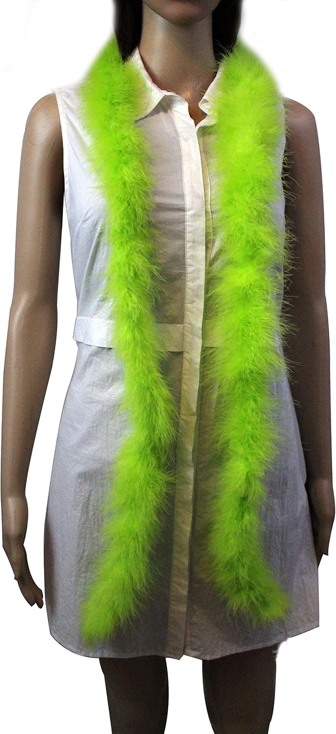 22 Gram Marabou Feather Boa, 2 Yard Long (72") Dancing Wedding Crafting Party Dress Up Over