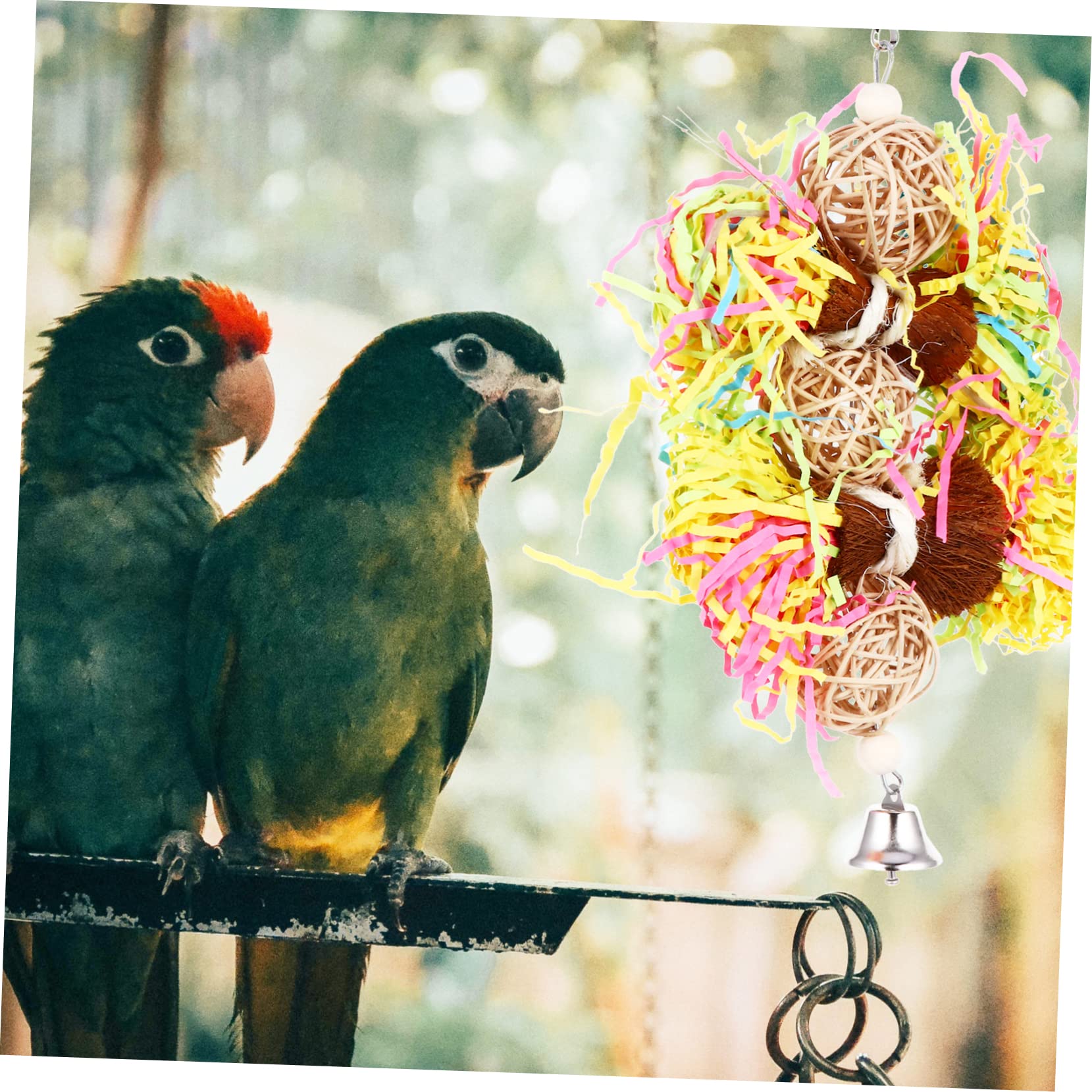 Yardwe 6piezas Juguetes para Aves De Lijado Accesorios Colgantes para Jaulas De Periquitos y Juguetes De Masticación Interactivos para