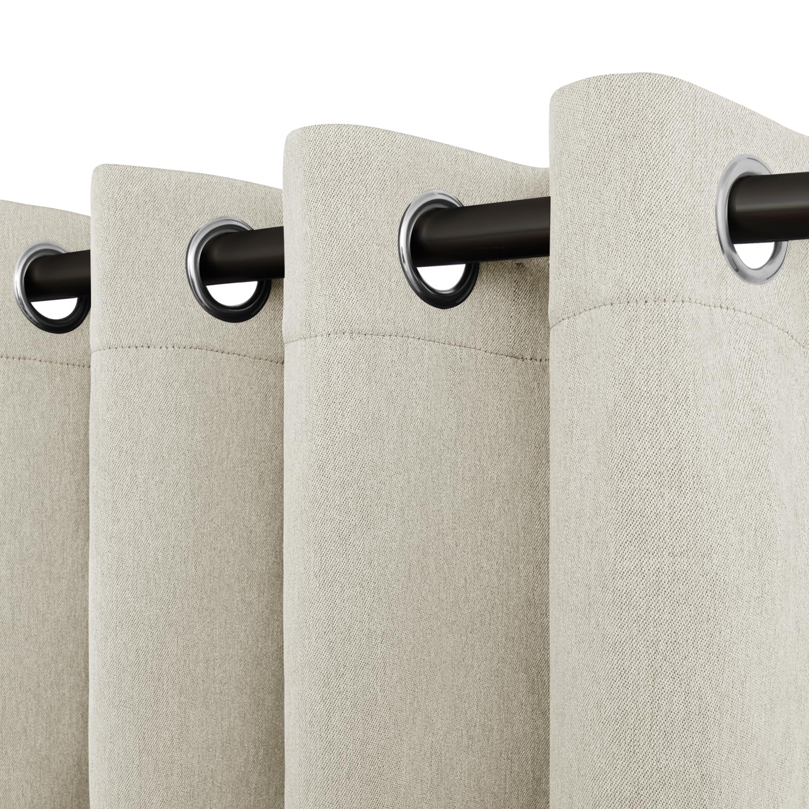 Rideaux occultants pour chambre à coucher et salon en lin naturel 213cm