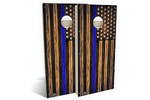 Skip's Garage Charred Police Thin Blue Line Cornhole Boards