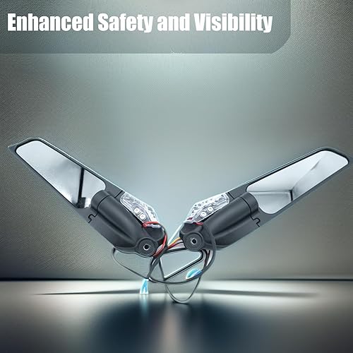 Miniatura 4 de Goevian Espejo retrovisor de motocicleta con luz LED compatible con Ducati Panigale 959 16-20 Panigale 1299 15-18 Panigale V2 20-22 Panigale V4 18-22