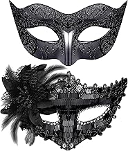 SIQUK Couple Masquerade Masks Set Venetian Party Mask Costume Mask