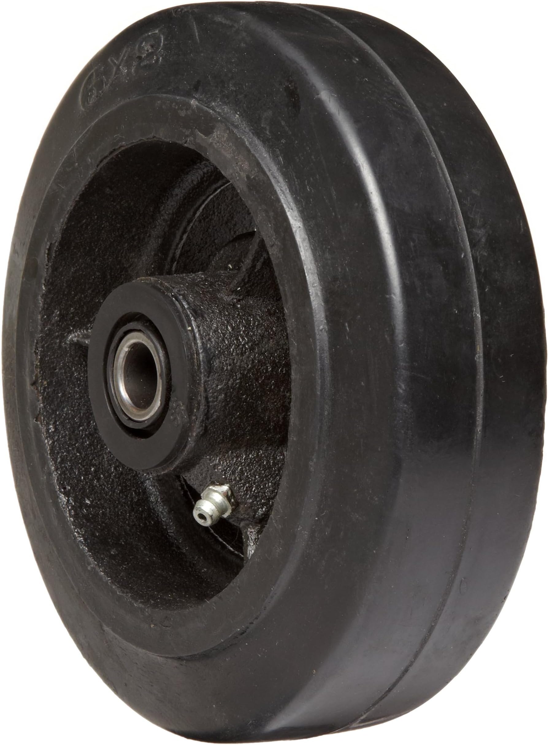 EZ Roll WEZ-0620-MORR 6" Diameter X 2" Width Rubber Tread Cast Iron Core Wheel, 500 lbs Load Capacity