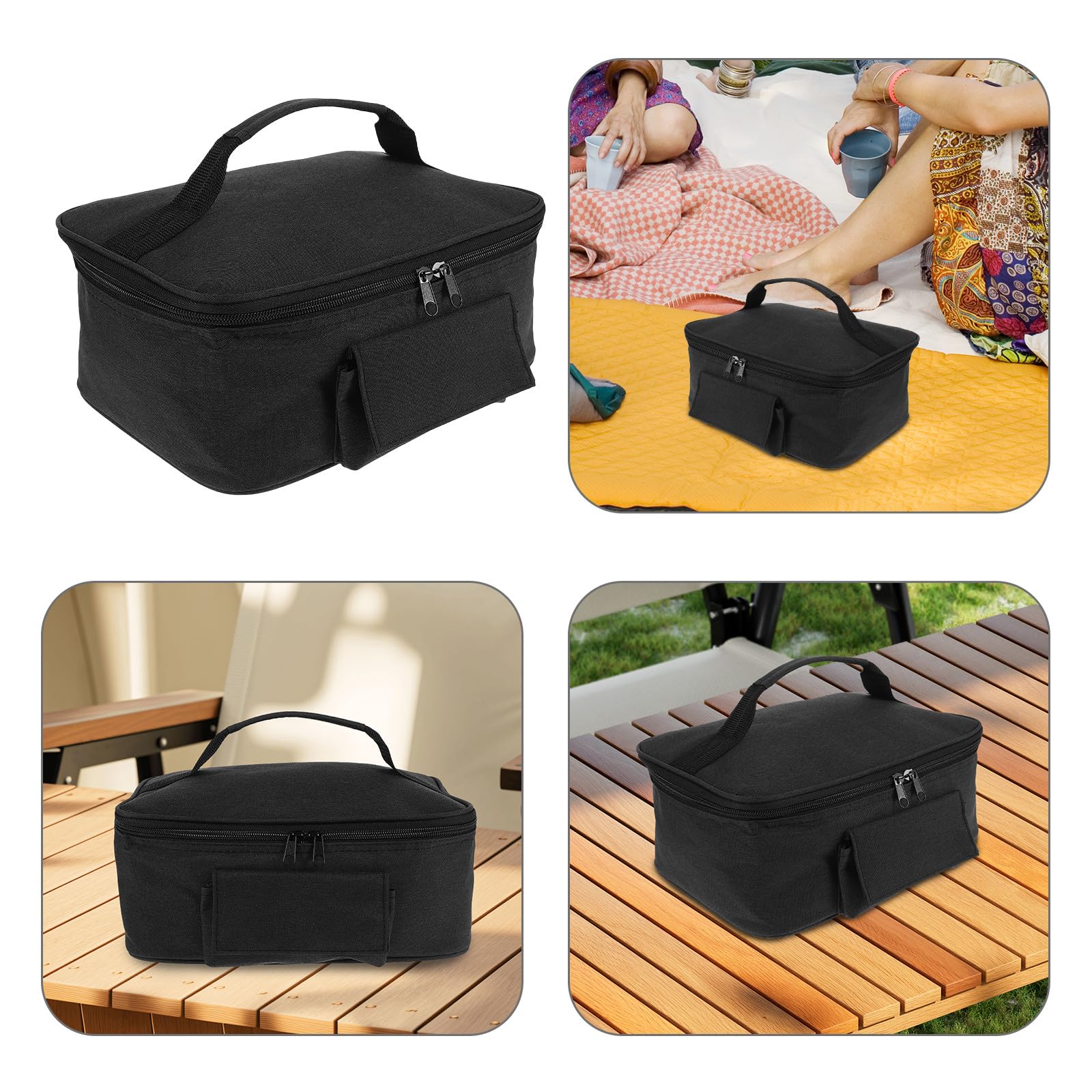 Bolsa Térmica para Comida de Coche con Aislamiento de Aluminio Calentador Portátil y Diseño Saco Térmico Multifuncional para Picnic y Transporte de Alimentos Calientes o Fríos