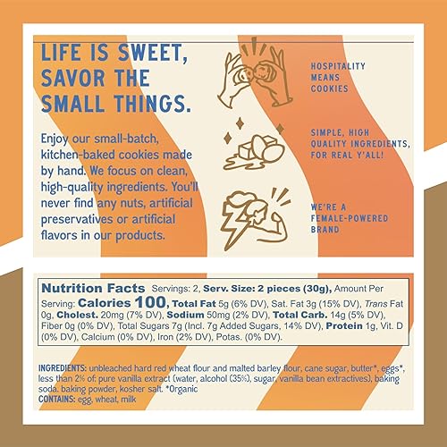 Miniatura 2 de Bell's Reines Galletas de mantequilla, lote pequeño gourmet suave, aperitivos saludables, paquetes de 4 galletas frescas de panadería, paquete de 3