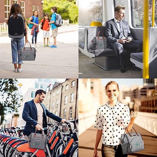 Miniatura 8 de LOKASS Bolsa de almuerzo para enfermera, con patrones bordados, bolsa de enfermera para el trabajo, regalo para enfermera, lonchera aislada de