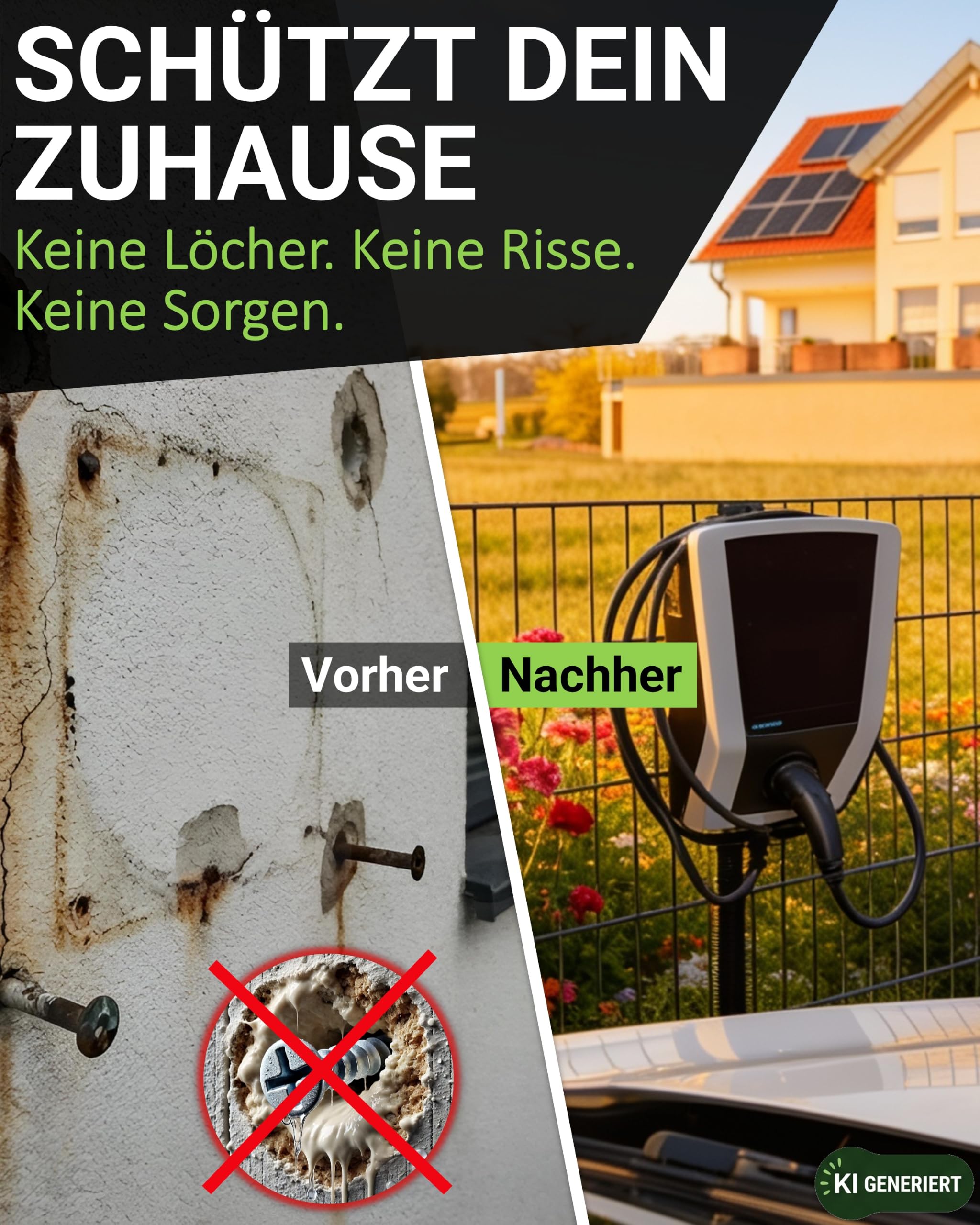 Wallboxhalterung Zaun, kompatibel mit Heidelberg®, Elli®, u.a. | Wallbox Standfuß alternative für ABL®, Zaptec®, myenergi®, Webasto® u.a., Anthrazit, Stahl, ohne Bohren, Montage-Kit